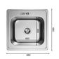 ANW HOME Spülbecken Küche, Küchenspüle Einbauspüle Edelstahl 1 Becken  48x48 cm, Silber, Kratzfestes Finish, Stärke 1 mm, Tiefe 18 cm, mit Siphon