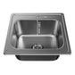 ANW HOME Spülbecken Küche, Küchenspüle Einbauspüle Edelstahl 1 Becken  48x48 cm, Silber, Kratzfestes Finish, Stärke 1 mm, Tiefe 18 cm, mit Siphon