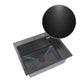 ANW HOME Spülbecken Edelstahl Küchenspüle Einbauspüle 1 Becken 60x50 cm Schwarz Piano-Oberfläche, Materialstärke 3,0/1 mm, mit Siphon, Seifenspender und Korb