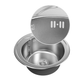 ANW HOME Spülbecken Küche, Küchenspüle Edelstahl 1 Becken, Einbauspüle Rund  49 cm, Silber, Anti-Kratz-Oberfläche, Stärke 1 mm, 18 cm Tiefe, mit Siphon