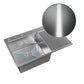 ANW HOME Fregadero Cocina 1 Seno, sobre Encimera con Escurridor, Fregadero Cocina Acero Inoxidable 304, 78x50 cm, Plata, Acabado Nano, Grosor 3,0/1 mm, con Sifón y Dispensador
