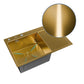 ANW HOME Spülbecken Küchenspüle Einbauspüle 1 Becken mit Abtropffläche Edelstahl 304 78x50 cm Gold PVD Nano-Beschichtung Stärke 3,0+1 mm mit Siphon, Seifenspender und Korb