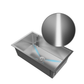 ANW HOME Kitchen Sink, Stainless Steel Kitchen Sink, Undermount Single Bowl 74x44 cm, Silver, Nano Coating, Thickness 3.0/1 mm, 22 cm Deep Bowl, with Waste Kit