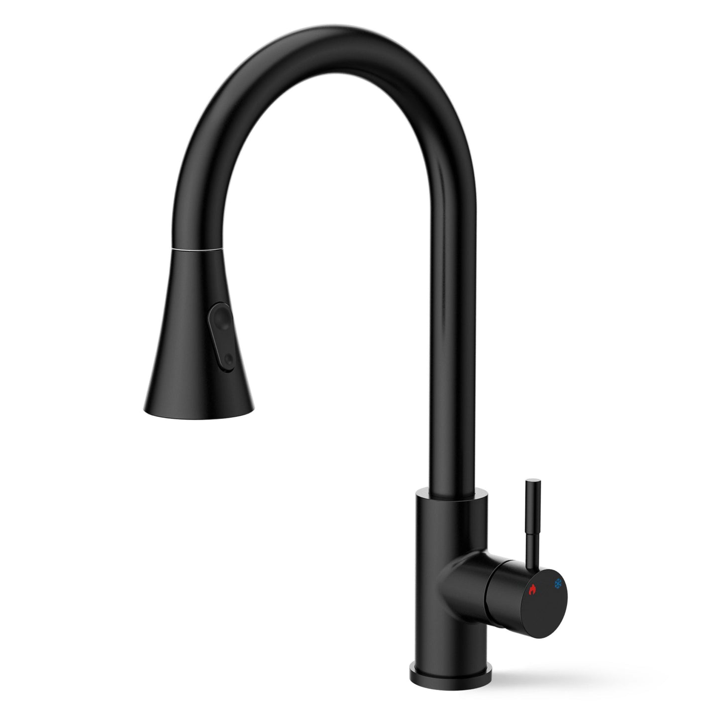ANW HOME High-Arc Black Kitchen Faucet with Pull-Out Spout and 360° Rotation – 410 mm