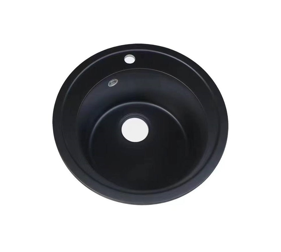 Kitchen sink granite round Black 51x51 siphon