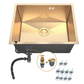 ANW HOME Lavello Cucina 1 Vasca Sottotop Lavandino Cucina Lavello Acciaio Inox 304 54x44 cm Oro PVD Rivestimento Nano Spessore 3.0/1 mm con Sifone