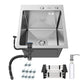 ANW HOME Lavello Cucina 1 Vasca, Lavello Acciaio Inox da Incasso 40 x 50 cm, Argento, Finitura Nano, Spessore 3,0/1 mm, Profondità 22 cm, con Sifone e Dosatore