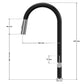 ANW HOME High-Arc Black & Chrome Kitchen Faucet with Pull-Out Spout and 360° Rotation – 455 mm