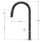 ANW HOME High-Arc Matte Graphite Kitchen Faucet with Pull-Out Spout and 360° Rotation – 455 mm