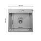 ANW HOME Lavello Cucina 1 Vasca, Lavandino Cucina in Acciaio Inox 304 con Montaggio Superiore, 60x50 cm, Argento, Finitura Nano, Spessore 3+1 mm, Profondità 22 cm, con Sifone
