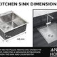 Stainless Steel Sink Satin 58x45 Inox