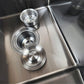 Stainless steel double bowl kitchen sink Graphite 78x43 dispenser, basket