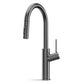 ANW HOME High-Arc Matte Graphite Kitchen Faucet with Pull-Out Spout and 360° Rotation – 420 mm