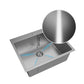 ANW HOME Lavello Cucina 1 Vasca, Lavandino Cucina in Acciaio Inox 304 con Montaggio Superiore, 60x50 cm, Argento, Finitura Nano, Spessore 3+1 mm, Profondità 22 cm, con Sifone