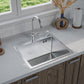 ANW HOME 50x45x22 cm Silver Nano Stainless Steel Kitchen Sink – Single Bowl, Top Mount, Scratch-Resistant