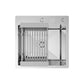 ANW HOME Lavandino Cucina, Lavello Cucina 1 Vasca 46x45 cm in Acciaio Inox con Finitura Nano, Spessore 3.0+1 mm, da Incasso, Argento, con Sifone, Dosatore e Cestello