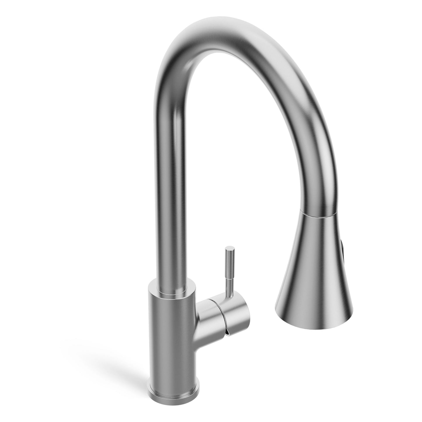 ANW HOME High-Arc Brushed Inox Kitchen Faucet with Pull-Out Spout and 360° Rotation – 410 mm