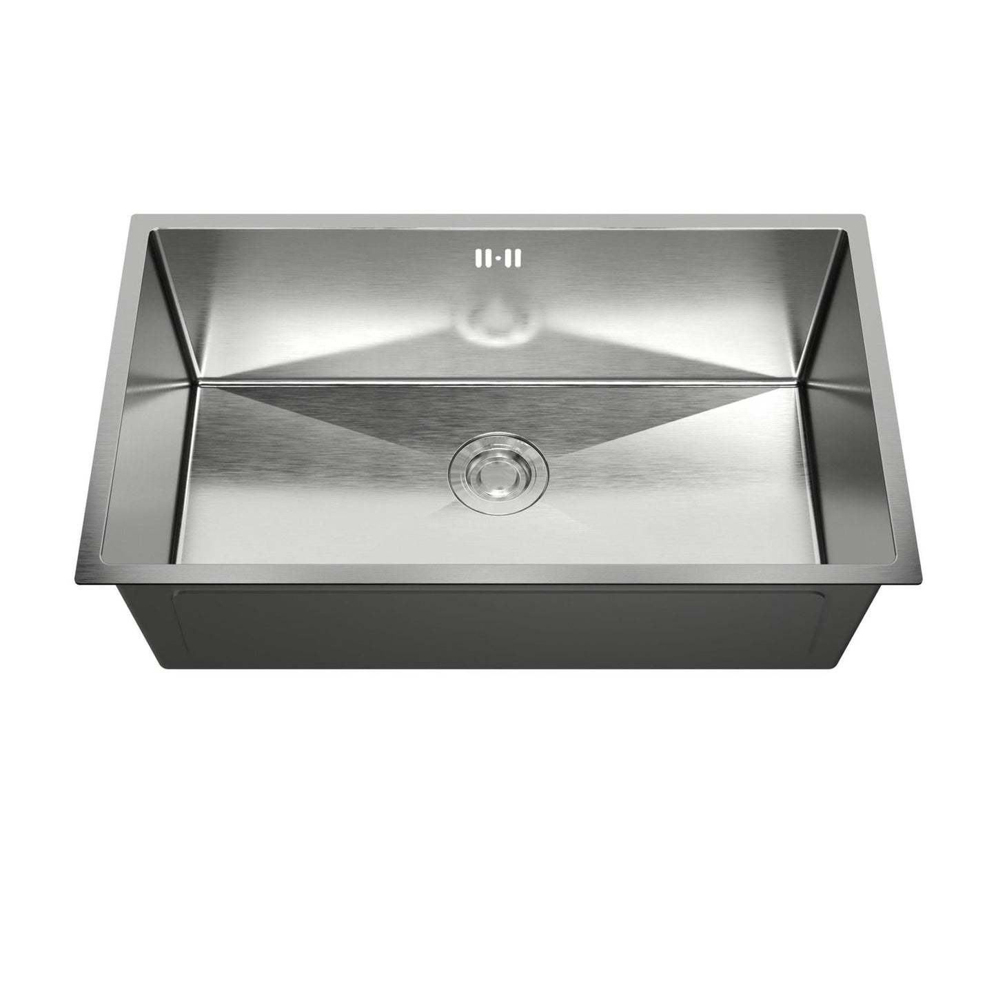 ANW HOME Kitchen Sink, Stainless Steel Kitchen Sink, Undermount Single Bowl 74x44 cm, Silver, Nano Coating, Thickness 3.0/1 mm, 22 cm Deep Bowl, with Waste Kit
