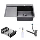 Stainless Steel Sink 78x49R PVD Graphite with Drainboard