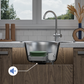 ANW HOME Fregadero Cocina 1 Seno Fregadero sobre Encimera con Escurridor Acero Inoxidable 201 57x45 cm Plata Acabado Satinado Grosor 0,6 mm con Sifón