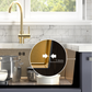 ANW HOME Spülbecken Küche 1 Becken Unterbau Spülbecken Edelstahl 304 74x44 cm Gold PVD Nano-Beschichtung Stärke 3+1 mm mit Siphon