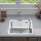 ANW HOME 50x45x22 cm Silver Nano Stainless Steel Kitchen Sink – Single Bowl, Top Mount, Scratch-Resistant