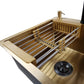 Single bowl sink with drainboard 78x50L Gold with accessories