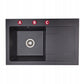 Egymedencés gránit konyhai mosogató csepegtetővel 80×50 cm – felülről beépíthető, antibakteriális, komplett szett
