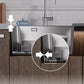 ANW HOME Fregadero Cocina 1 Seno, sobre Encimera con Escurridor, Fregadero Cocina Acero Inoxidable 304, 78x50 cm, Plata, Acabado Nano, Grosor 3,0/1 mm, con Sifón y Dispensador