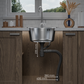 ANW HOME Spülbecken Küche, Einbauspüle Edelstahl 201, Spülbecken Edelstahl Rund Ø51 cm ohne Abtropffläche, Silber, Satinierte Oberfläche, Stärke 1 mm, 20 cm Tief, mit Siphon