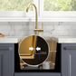 ANW HOME Spülbecken Küche Edelstahl, Küchenspüle  37x45 cm, Unterbau 1 Becken, Gold PVD, Nano-Beschichtung, Stärke 3,0+1 mm, Tiefe 22 cm, mit Siphon