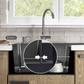 ANW HOME Kitchen Sink, Single Bowl Kitchen Sink with Drainer, Stainless Steel 304, 78x50 cm, Silver, Nano-Coated Finish, Thickness 3.0/1 mm, Topmount, with Waste Trap and Soap Dispenser