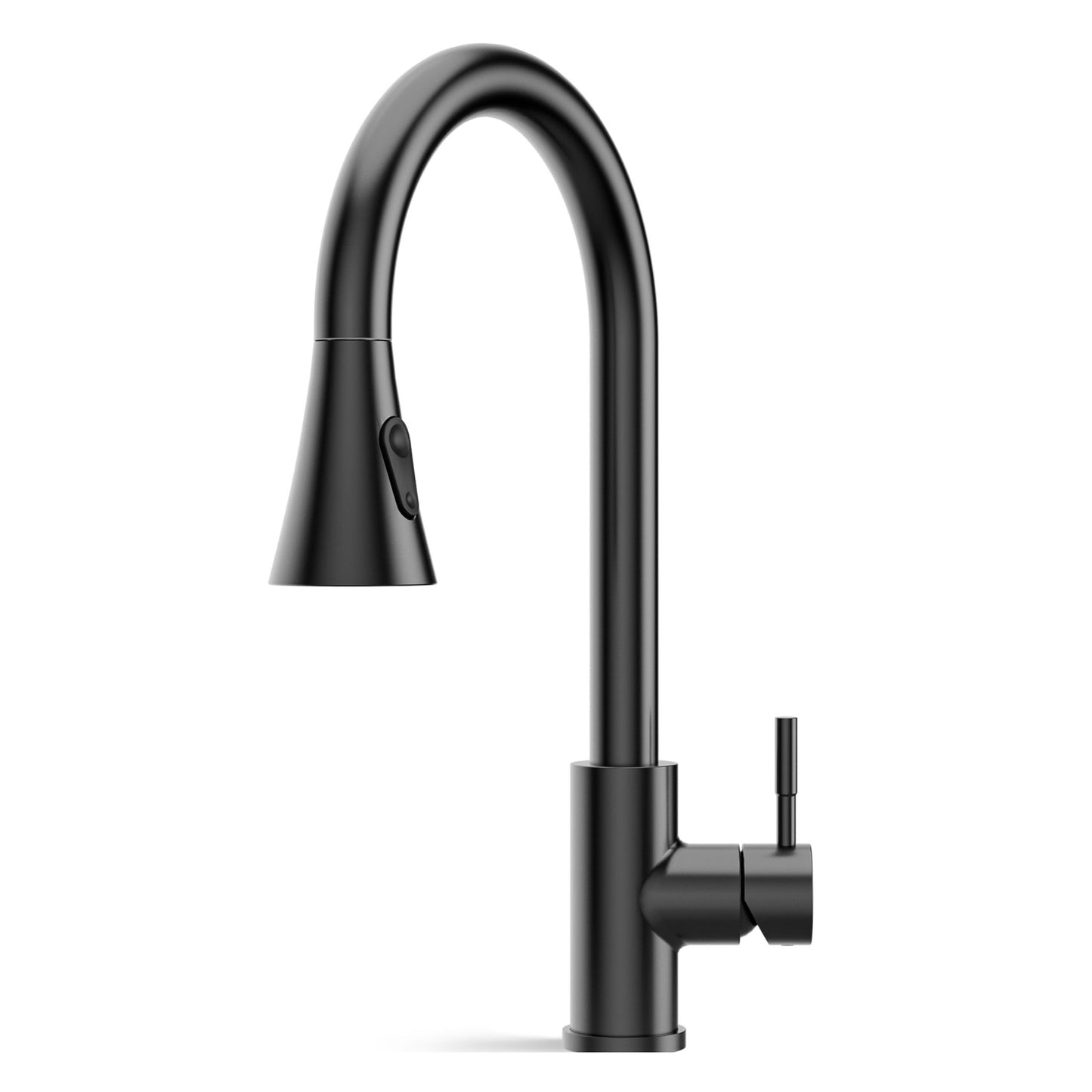 ANW HOME High-Arc Matte Graphite Kitchen Faucet with Pull-Out Spout and 360° Rotation – 410 mm