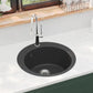 Kitchen sink granite round Black 51x51 siphon