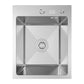 ANW HOME Lavello Cucina 1 Vasca, Lavello Acciaio Inox da Incasso 40 x 50 cm, Argento, Finitura Nano, Spessore 3,0/1 mm, Profondità 22 cm, con Sifone e Dosatore