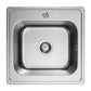 ANW HOME Spülbecken Küche, Küchenspüle Einbauspüle Edelstahl 1 Becken  48x48 cm, Silber, Kratzfestes Finish, Stärke 1 mm, Tiefe 18 cm, mit Siphon