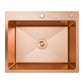 ANW HOME Spülbecken Küchenspüle 60x50 cm, Einbauspüle Edelstahl in Roségold PVD,  mit Nano-Beschichtung, Stärke 3,0+1 mm, mit Siphon Seifenspender und Korb