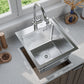 ANW HOME Spülbecken, Küchenspüle aus Edelstahl, 40x45 cm, Einbauspüle 1 Becken, mit Nano-Beschichtung, Stärke 3.0+1 mm, mit Siphon und Seifenspender
