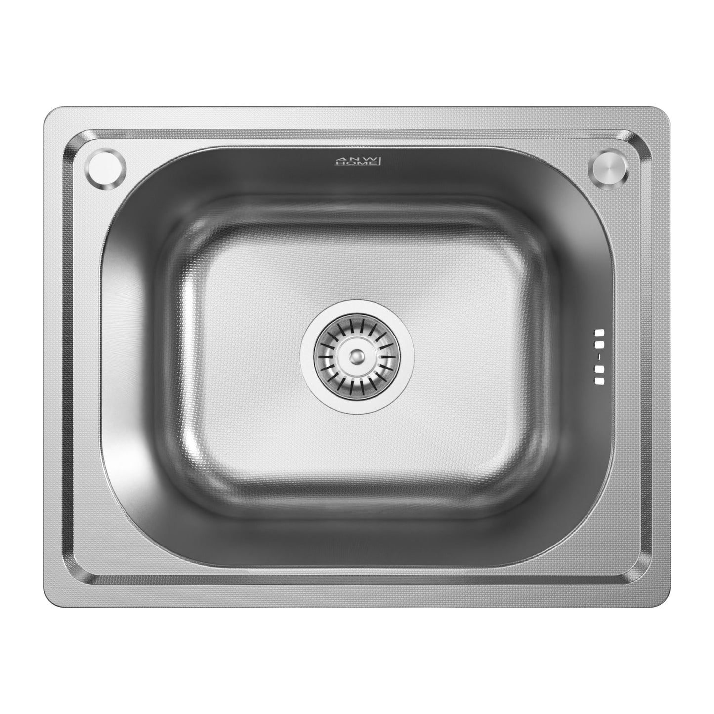 ANW HOME Spülbecken Küche 50x40 cm, Küchenspüle Edelstahl, Einbauspüle 1 Becken, Kratzfeste Oberfläche, Stärke 1 mm, mit Siphon