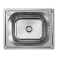 ANW HOME Kitchen Sink, Stainless Steel Sink 50x40 cm, Single Bowl Topmount, Satin Finish, Thickness 1 mm, with Siphon