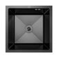 ANW HOME chiuvetă de bucătărie 44x44 cm, chiuvetă din oțel inoxidabil în finisaj grafit PVD cu strat nano, grosime 3,0+1 mm, cu o singură cuvă, cu sifon
