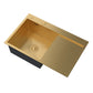 Single bowl sink with drainboard 78x50L Gold with accessories