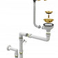 Under-Mount Gold Stainless Steel Kitchen Sink 44x44 cm, PVD Finish, Free Siphon Included
