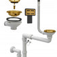 Under-Mount Gold Stainless Steel Kitchen Sink 44x44 cm, PVD Finish, Free Siphon Included