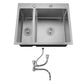 Stainless Steel Sink 61x51 Satin Inox