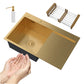 Single bowl sink with drainboard 78x50L Gold with accessories