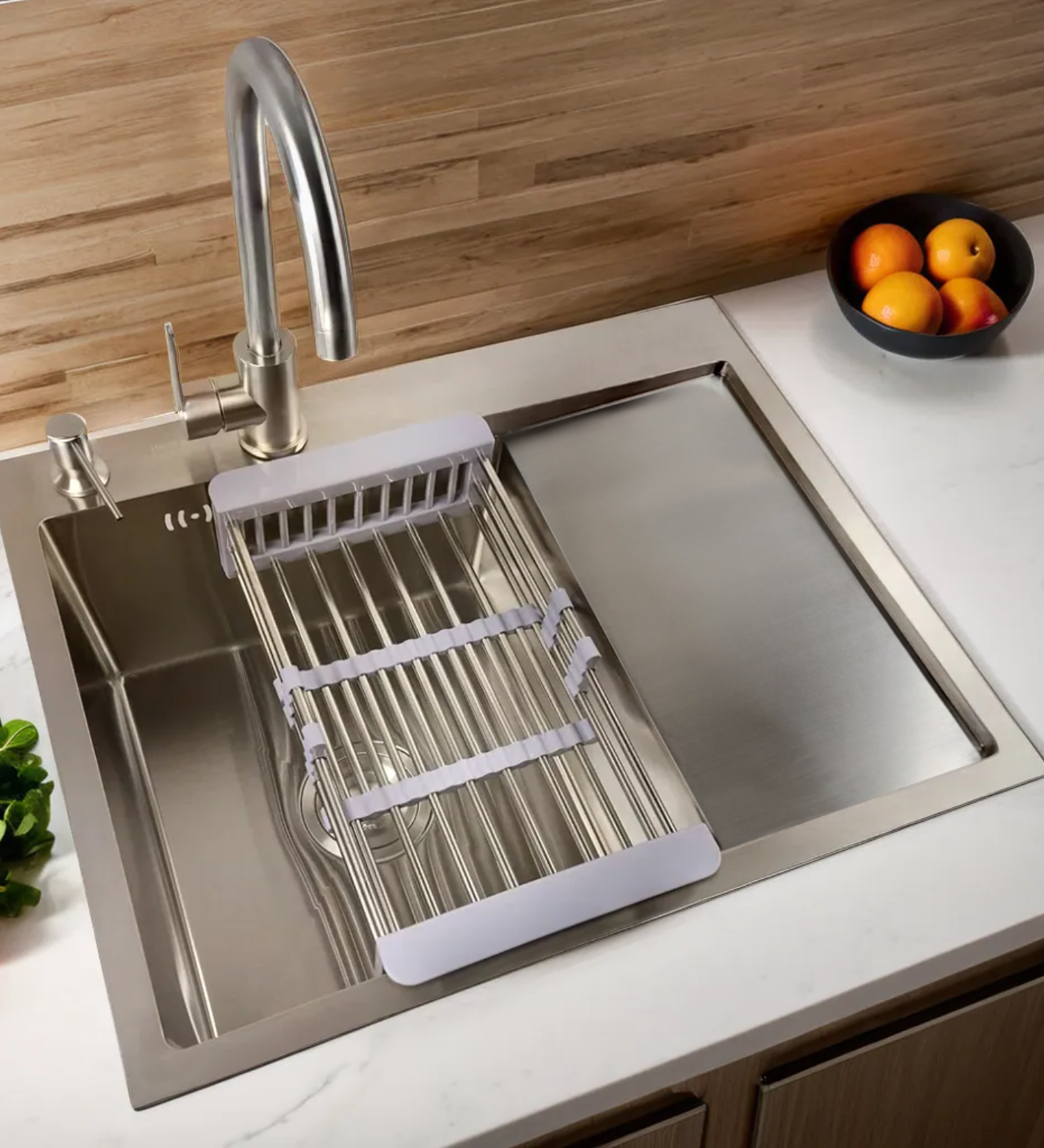 Stainless Steel Sink with Drainboard 6350L