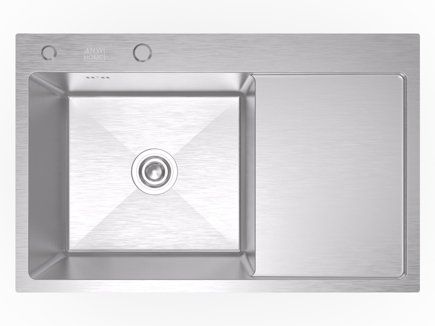 Единична мивка от неръждаема стомана 780x500x210 мм