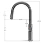 ANW HOME High-Arc Matte Graphite Kitchen Faucet with Pull-Out Spout and 360° Rotation – 420 mm