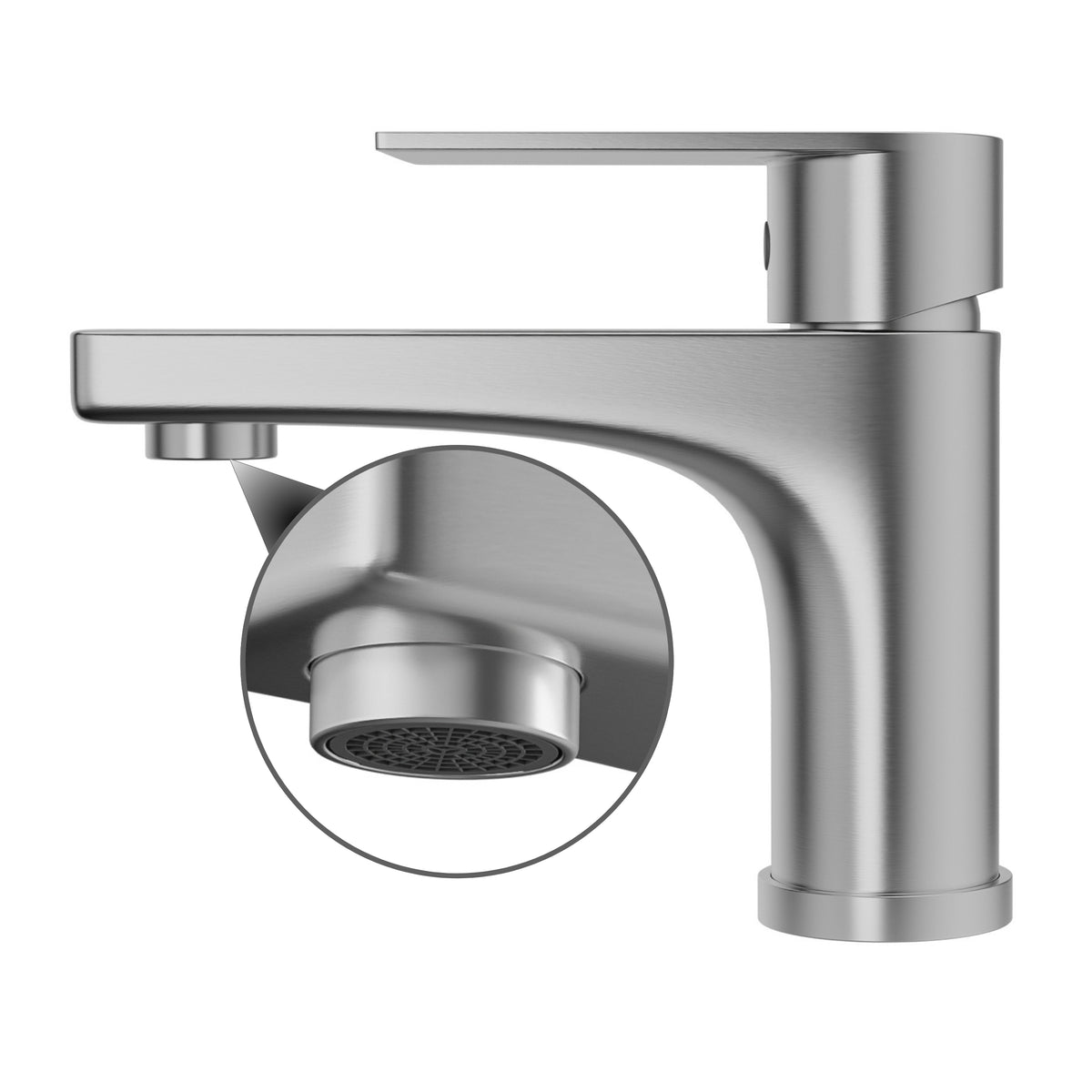 BATERIA UMYWALKOWA INOX SZCZOTKOWANA STOJĄCA 143 MM